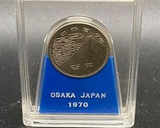 1970 Osaka Japan World Expo Collector Coin with Holder 100 Yen
