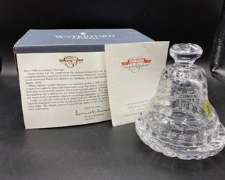 Cunard 150th Anniversary Commemorative Waterford Bell with Stand Box