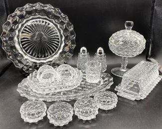 Fostoria Glass American Pattern Tableware Serving Piece Lot