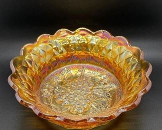 Vintage Imperial Marigold Carnival Glass Serving Bowl