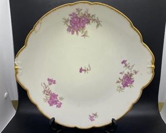 Vintage M. Redon Limoges Purple Floral Cake Plate