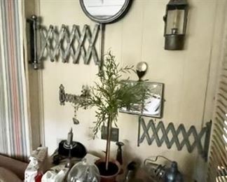 SHAVING MIRRORS, TIN CANDLE LANTERN AND MORE…