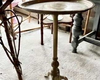 BRASS CHIPPENDALE STYLE TEA TABLE 