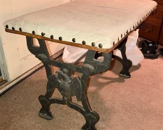 DRESSING TABLE BENCH WITH CAST IRON EAGLE BASE 