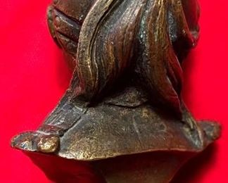 BACK OF SMALL BRONZE BUST 