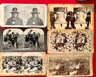 EPHEMERA…ANTIQUE STEREOPTICAN / STEREOVIEW CARDS…MILITARY, NATIVE AMERICANS, etc. 