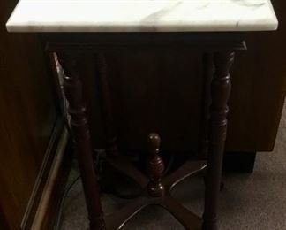 MARBLE-TOP PLANT STAND