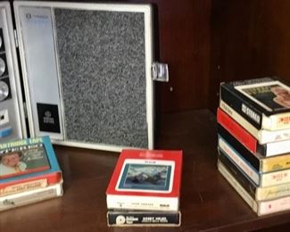 VINTAGE 8-TRACK PLAYER AND CASSETTES