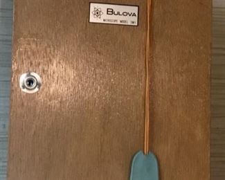 BULOVA MICROSCOPE W/LOCKING CABINET