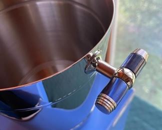 New In Box Jean Couzon “Greco Blue” Champagne Bucket, Water Pitcher and Ice Bucket