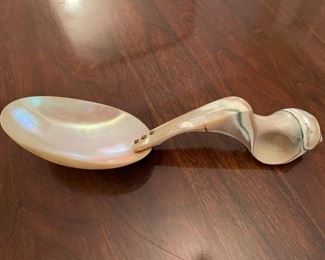 Antique conch shell serving spoon