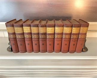 Antique set of 10 ‘Dickens’ Works’ book set
