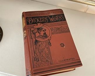 Antique set of 10 ‘Dickens’ Works’ book set