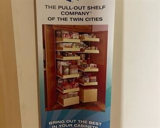 Several pull-out shelves by The Pull-Out Shelf Company of the Twin Cities.  Sizes vary