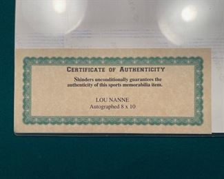 Minnesota North Stars memorabilia, including a signed photo of Lou Nanne with certificate of authenticity 