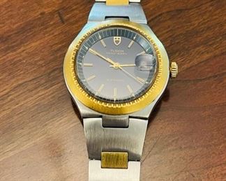 Men’s vintage Tudor Prince Oysterdate blue dial with signed Rolex crown, dial, movement and caseback 