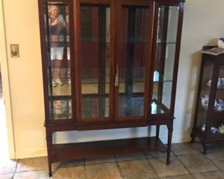 Antique English Edwardian-style inland display cabinet. $1200 - NOW $600.   68” tall, 4’ wide, 16” deep