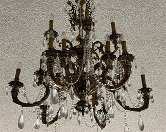 Crystal & Brass Chandelier By Schonbek $4,000