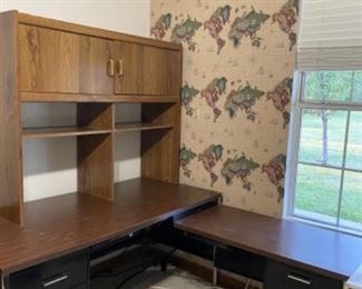 Computer desk and cabinet