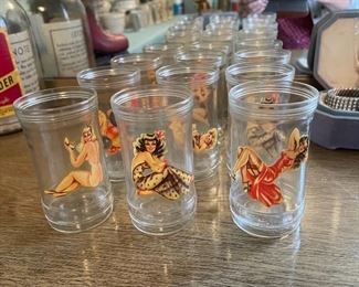 Pin Up Girl Glasses set of 12