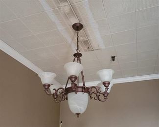 Drop Down Rustic Bronze Light Fixture