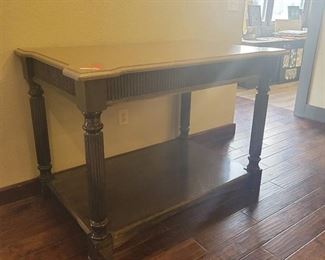 Wooden Accent Table W/ Granite Top