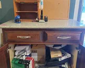 Lot of Office Supplies - Includes Countertop Supplies and Below Storage