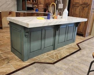 Wooden Kitchen Sink W/ Stone Top