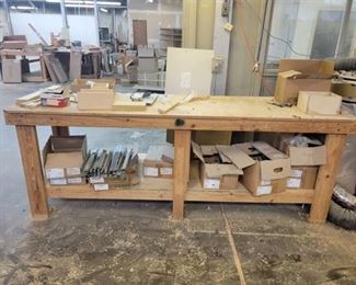 Contents on Bench -Hinges and Brackets WORK BENCH IS NOT INCLUDED