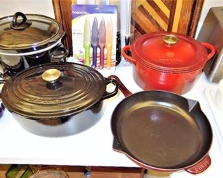 Le Creuset, Staub & Calphalon cast iron cookware