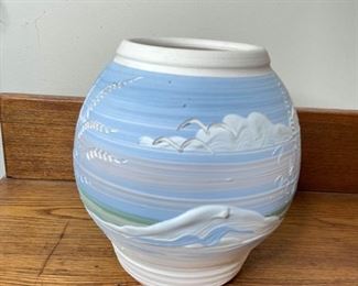 Wave and sky themed vase