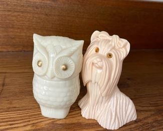 Owl and Dog figurines
