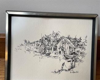 Ink and paper wall hanging picture