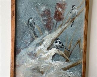 Burd acrylic painting