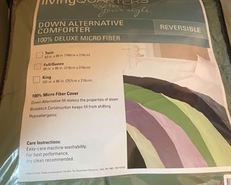 Queen olive green reversible comforter