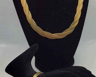 Braided Necklace Bracelet Set