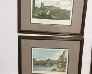 Framed & matted set of 4 pictures