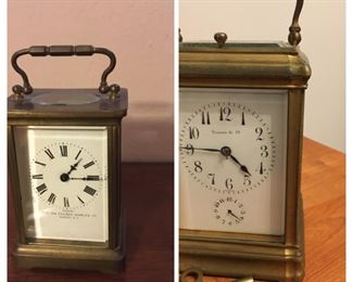 Tiffany & Co. Grand Sonnerie 1/4 hour repeater  Carriage Clock (Paris)  in working order along with French carriage clock purchased at Van Heusen and Charles  in Albany, New York