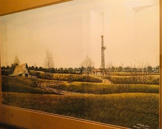 Oil Field Drilling  print by Al Richardson