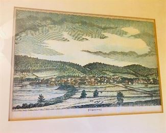 1830 engraving of Cooperstown New York
