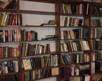 many fine old books--many signed.  There are three walls of books