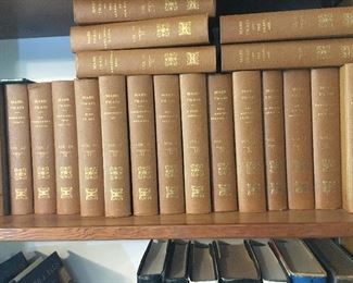 Entire bound collection of early Mark Twain books