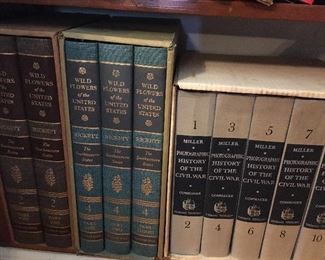 many fine old volumes of books