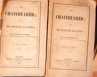 1st edition 1845 Chainbearer 2 volumes. James Fenimore Cooper