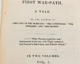1st edition James Fenimore Cooper 1841 The Deerslayer
