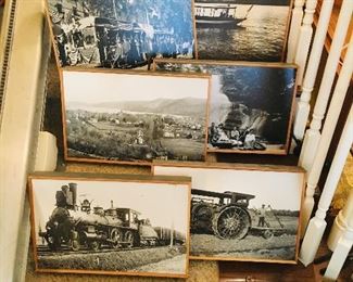 Large collection of framed 19th century photos of upstate New York life