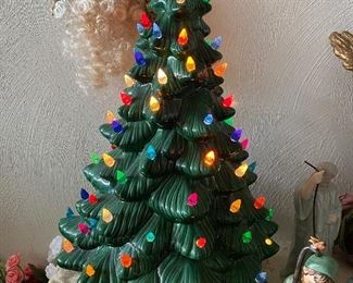 Ceramic Christmas tree and stand