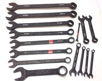 (15) SNAP ON METRIC WRENCHES OPEN & BOX HAND TOOLS