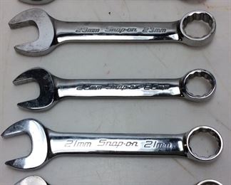 (5) SNAP ON STUBBY WRENCHES, 19, 20, 21, 23, 24MM HAND TOOLS