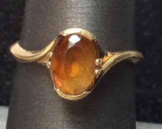 10K GOLD CITRINE RING, 2.3G, SIZE 6.5 JEWELRY